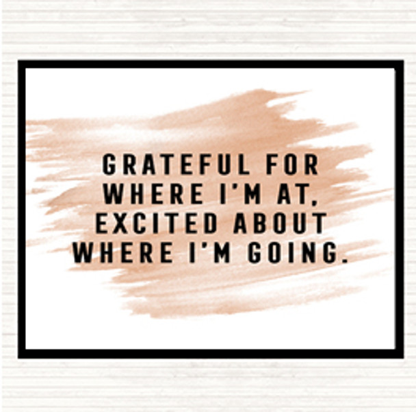 Watercolour Where I'm Going Quote Placemat