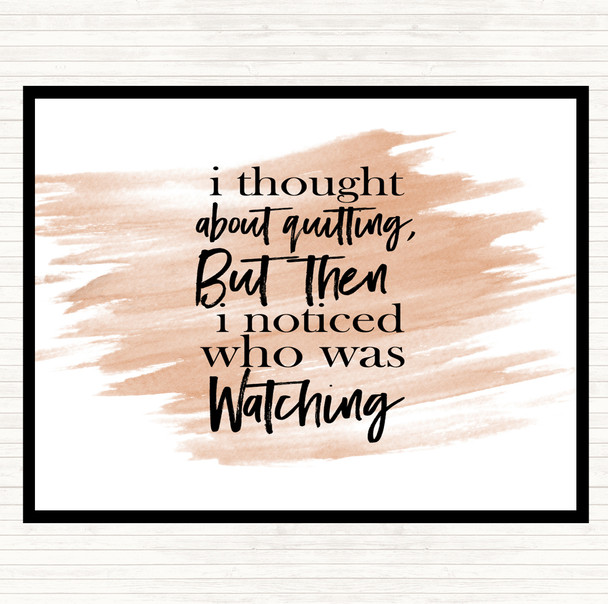 Watercolour Who Was Watching Quote Placemat