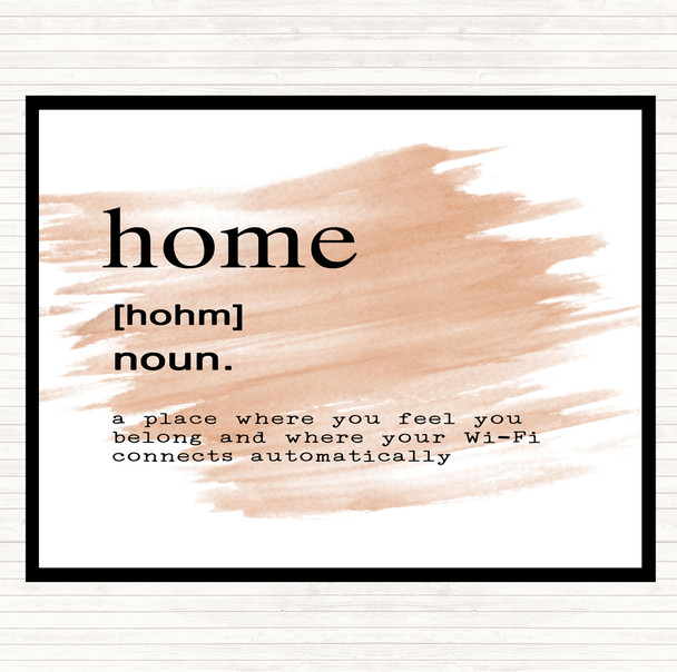Watercolour Word Definition Home Quote Placemat