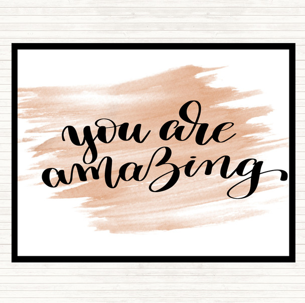 Watercolour You Are Amazing Swirl Quote Placemat