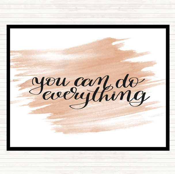 Watercolour You Can Do Everything Quote Placemat