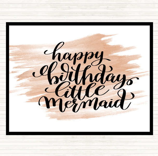 Watercolour Birthday Mermaid Quote Placemat