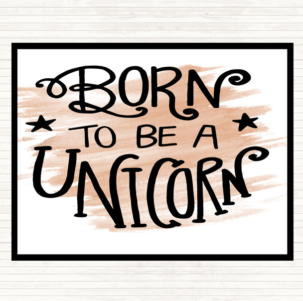 Watercolour Born-To-Be-Unicorn-3 Quote Placemat