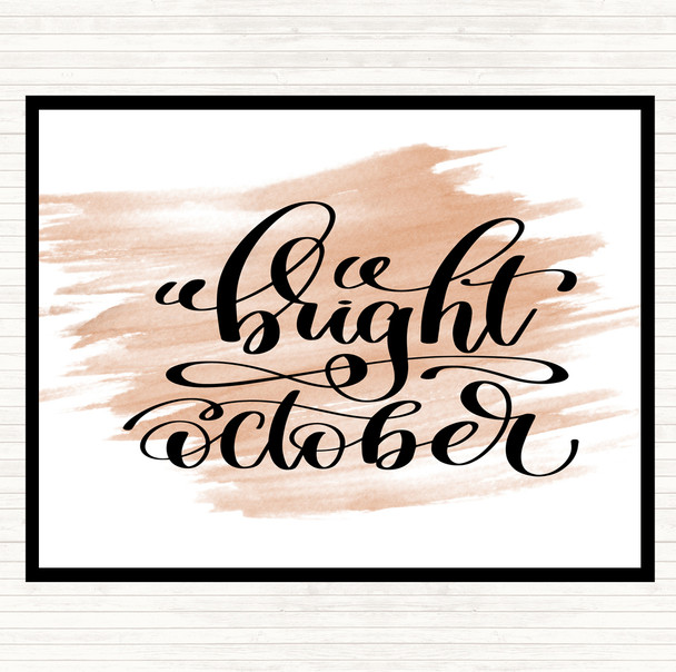 Watercolour Bright October Quote Placemat