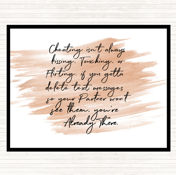 Watercolour Cheating Quote Placemat