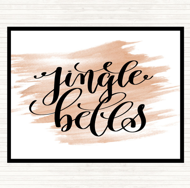 Watercolour Christmas Jingle Bells Quote Placemat