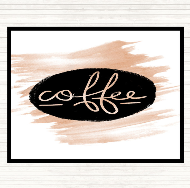 Watercolour Coffee Black Circle Quote Placemat