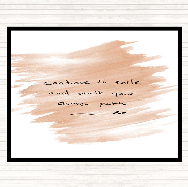 Watercolour Continue To Smile Quote Placemat