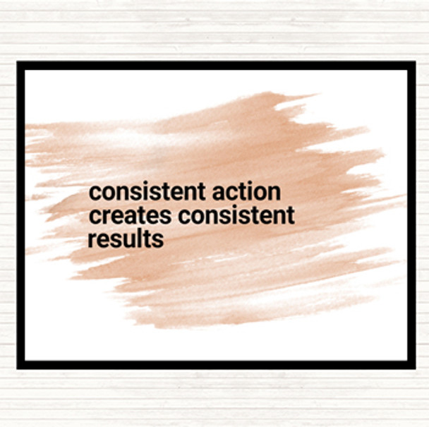 Watercolour Consistent Action Creates Consistent Results Quote Placemat