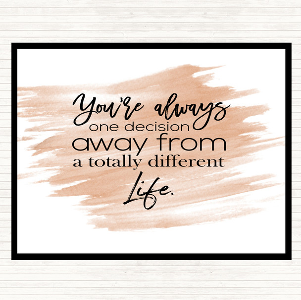 Watercolour Different Life Quote Placemat