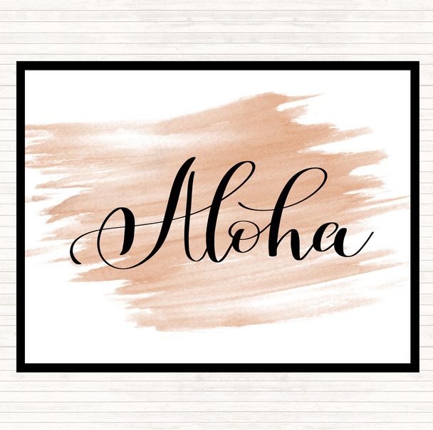Watercolour Aloha Quote Placemat