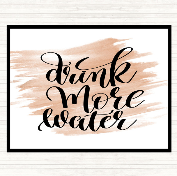 Watercolour Drink More Water Quote Placemat