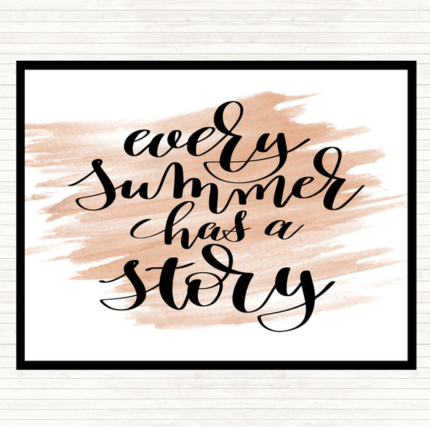 Watercolour Every Summer Has A Story Quote Placemat