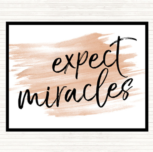 Watercolour Expect Miracles Quote Placemat