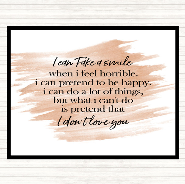 Watercolour Fake A Smile Quote Placemat