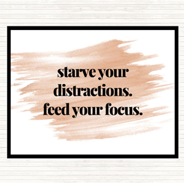 Watercolour Feed Your Focus Quote Placemat