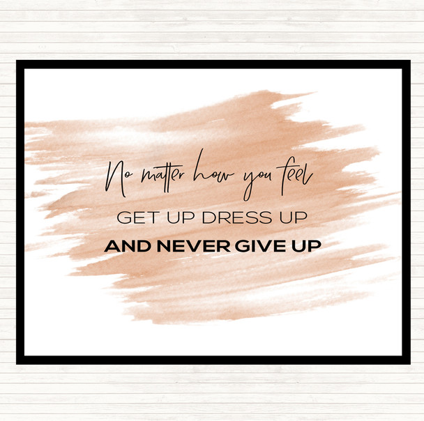 Watercolour Get Up Dress Up Quote Placemat