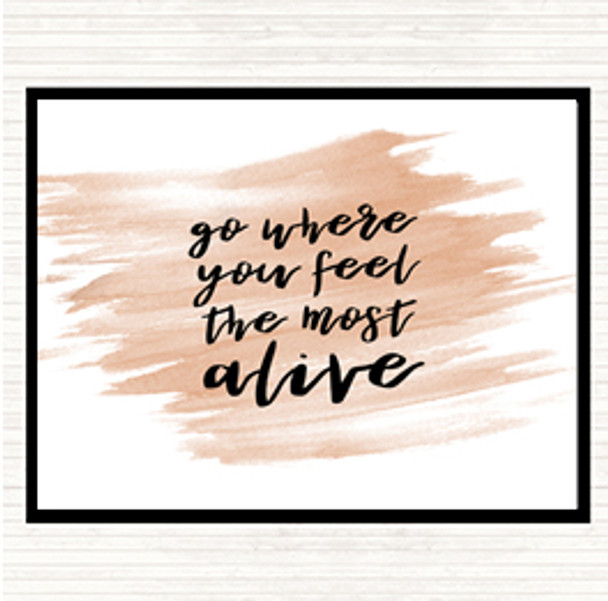 Watercolour Go Where You Feel Alive Quote Placemat