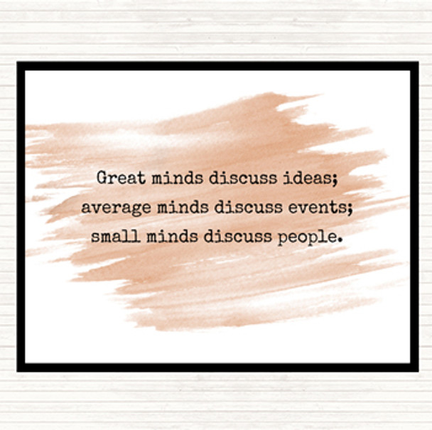 Watercolour Great Minds Discuss Ideas Quote Placemat