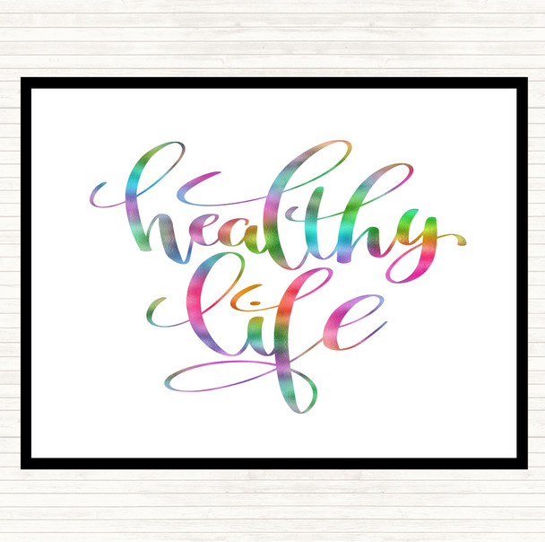 Healthy Life Rainbow Quote Placemat
