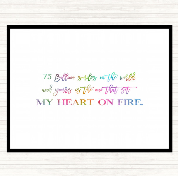 Heart On Fire Rainbow Quote Placemat