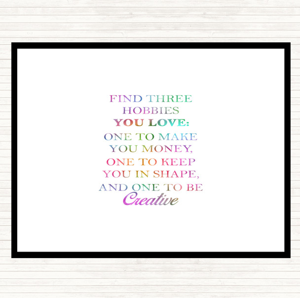 Hobbies Rainbow Quote Placemat