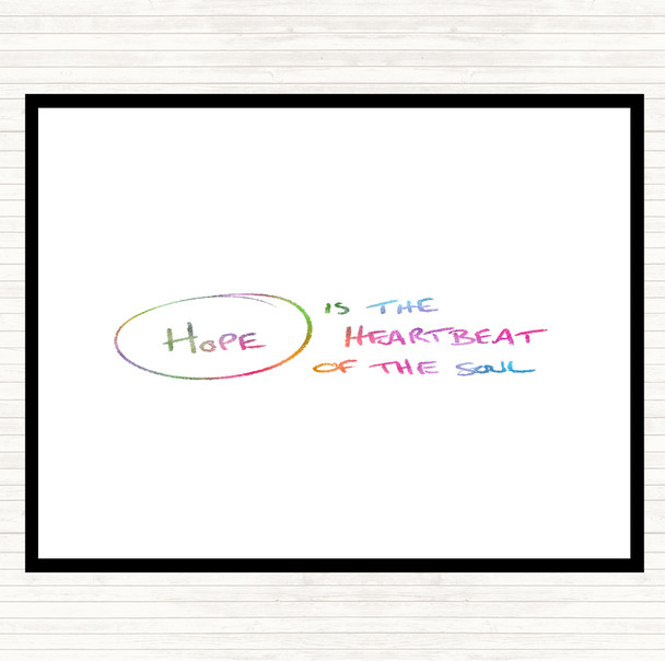 Hope Heartbeat Rainbow Quote Placemat
