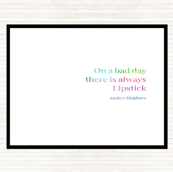 Audrey Hepburn Lipstick Rainbow Quote Placemat