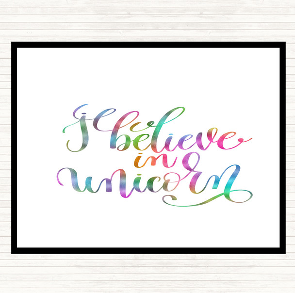 I Believe In Unicorn Rainbow Quote Placemat