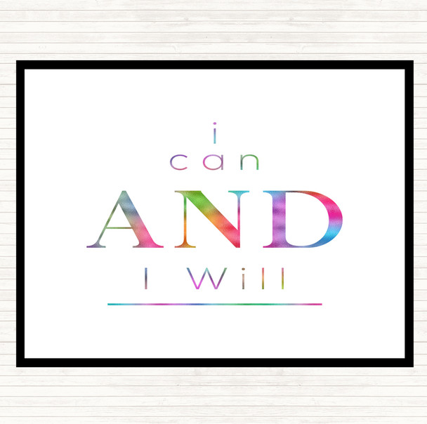 I Can And Will Rainbow Quote Placemat