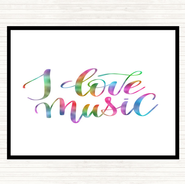 I Love Music Rainbow Quote Placemat
