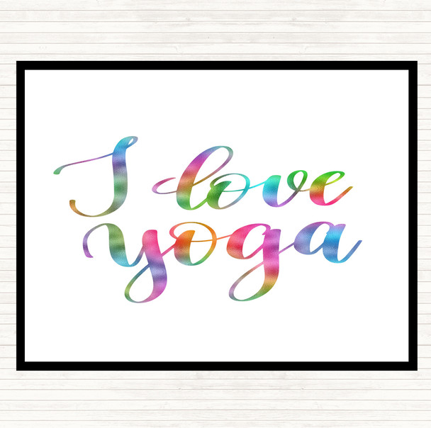 I Love Yoga Rainbow Quote Placemat