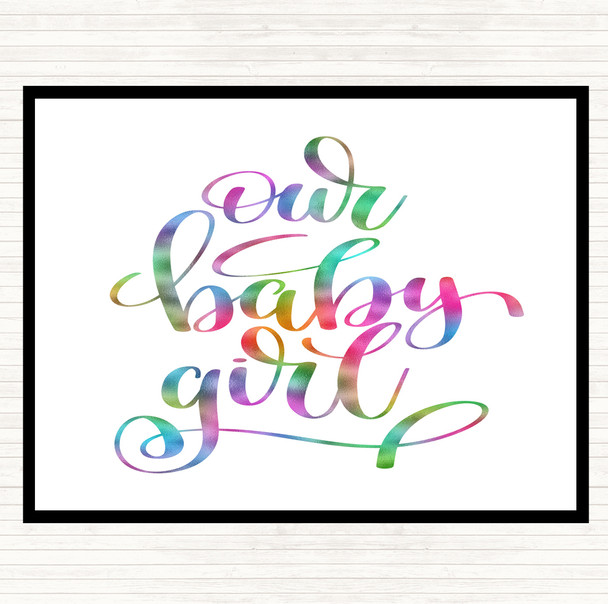 Baby Girl Rainbow Quote Placemat