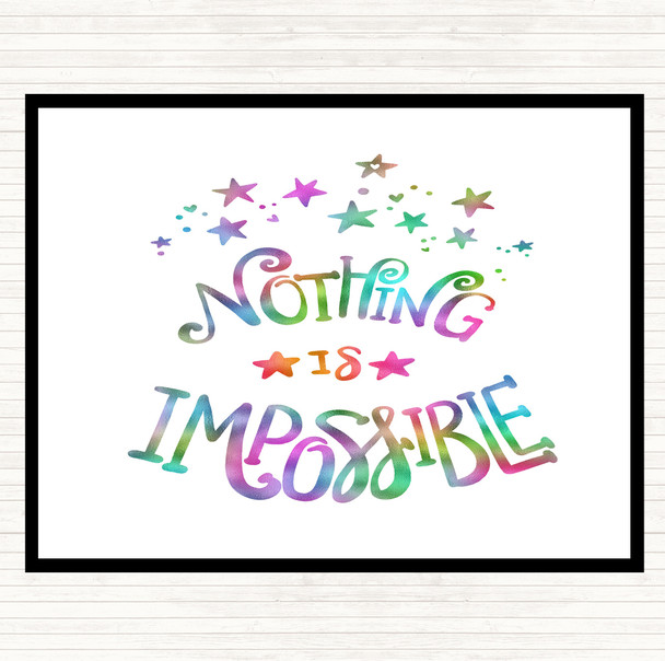 Impossible Unicorn Rainbow Quote Placemat