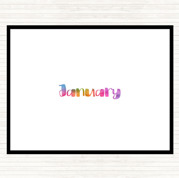 January Rainbow Quote Placemat