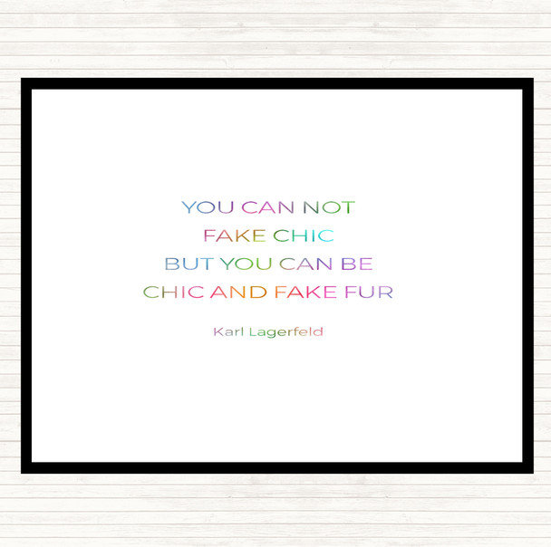 Karl Fake Fur Rainbow Quote Placemat