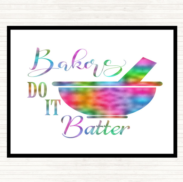 Bakers Do It Batter Rainbow Quote Placemat
