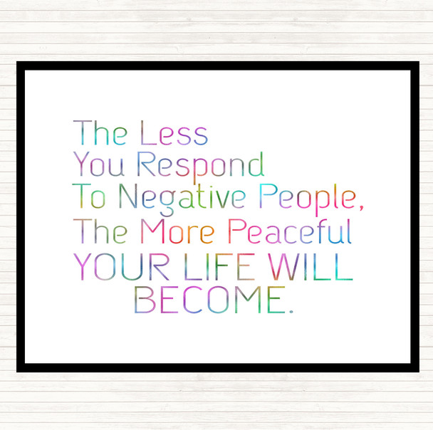 Less You Respond Rainbow Quote Placemat