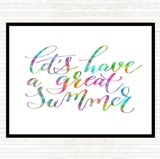 Lets Have A Great Summer Rainbow Quote Placemat