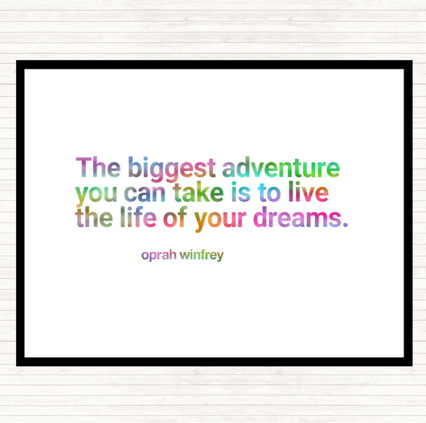 Live The Life Of Your Dreams Rainbow Quote Placemat