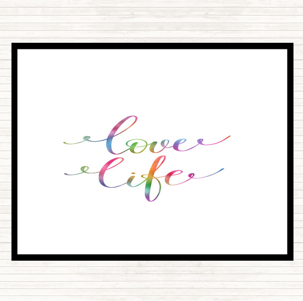 Love Life Rainbow Quote Placemat