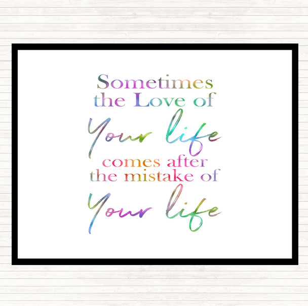 Love Of Your Life Rainbow Quote Placemat