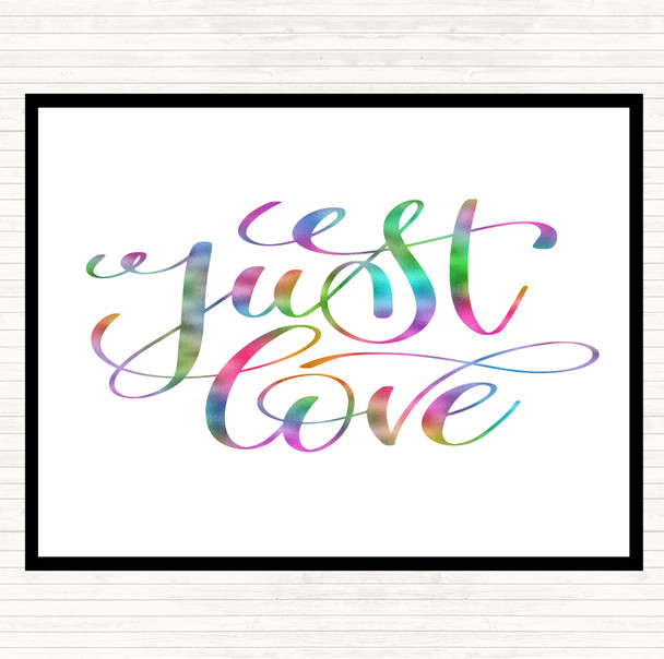 Love Swirl Rainbow Quote Placemat