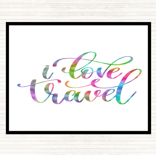 Love Travel Rainbow Quote Placemat
