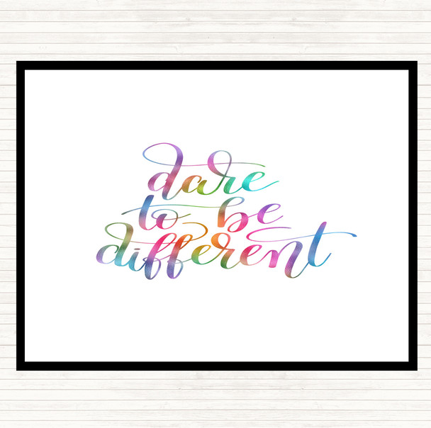 Be Different Swirl Rainbow Quote Placemat