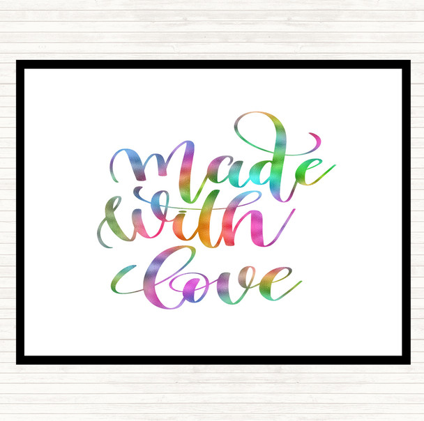 Made With Love Rainbow Quote Placemat