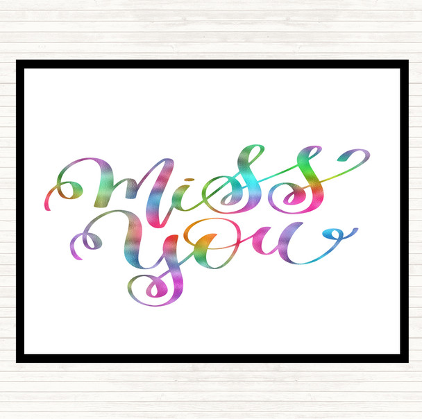 Miss You Rainbow Quote Placemat