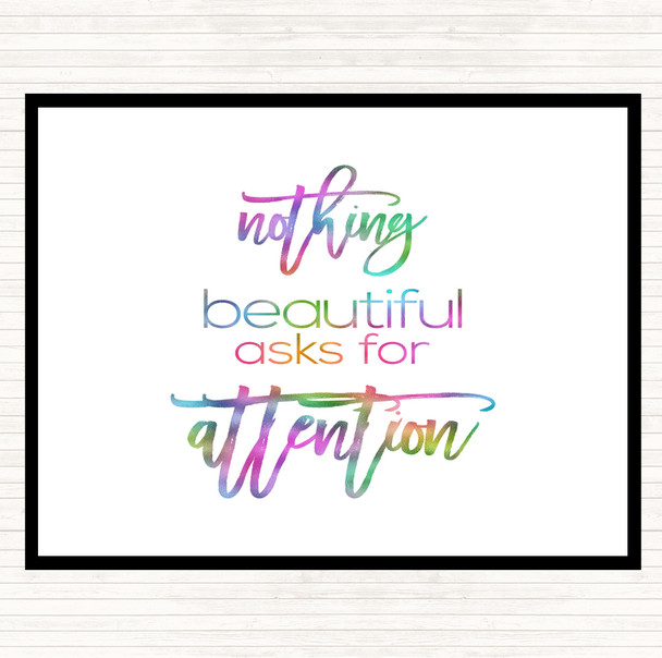 Nothing Beautiful Rainbow Quote Placemat