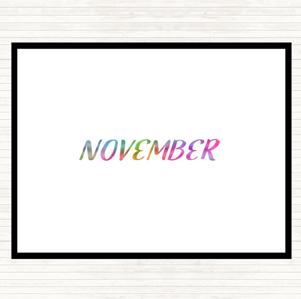 November Rainbow Quote Placemat