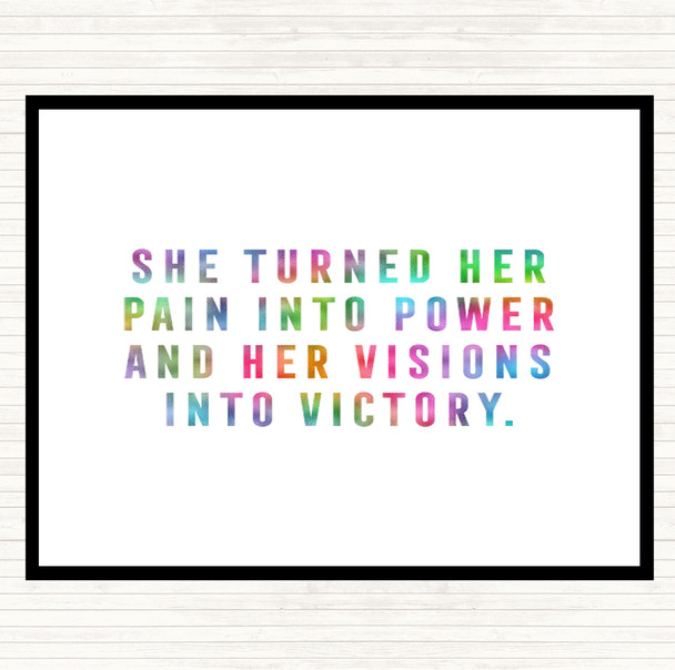 Pain Into Power Rainbow Quote Placemat